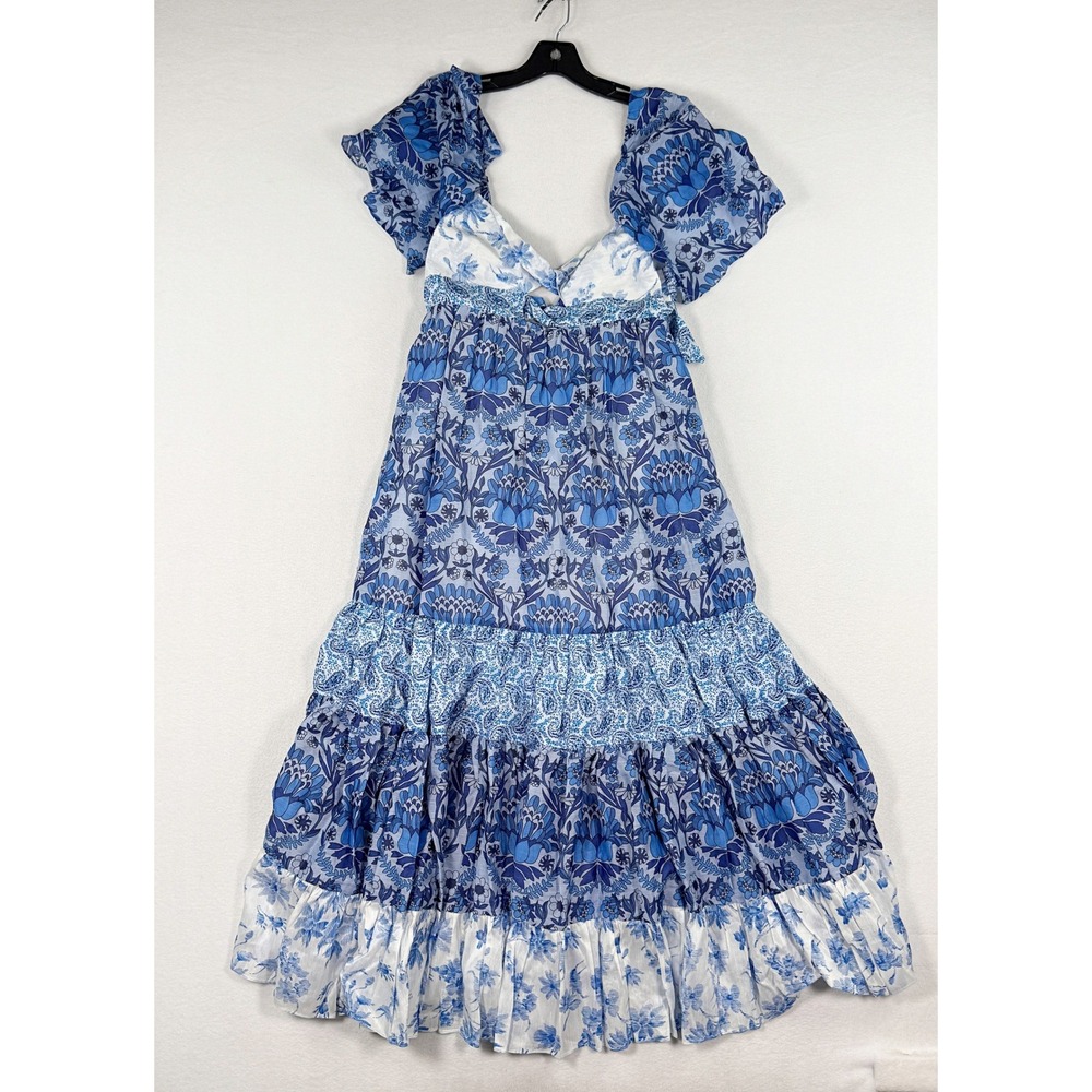 Sandro Tiered Linen Floral Maxi Dress / Size S (2-4 US) / NEW with tags